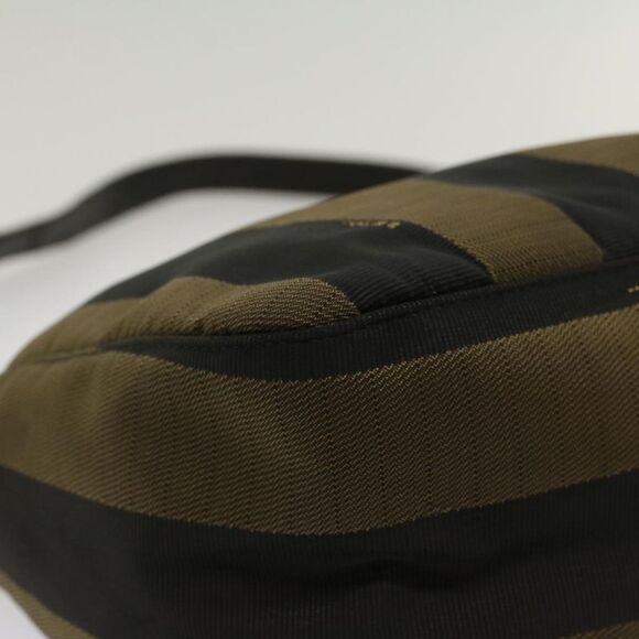 Fendi Pequin Brown Synthetic Shoulder Bag (Pre-Owned) - Picture 8 of 12